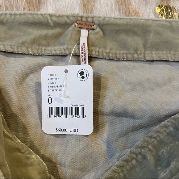 NWT FREE PEOPLE 0 Women's Annalise Velvet Mini Skirt - Picture 3 of 6